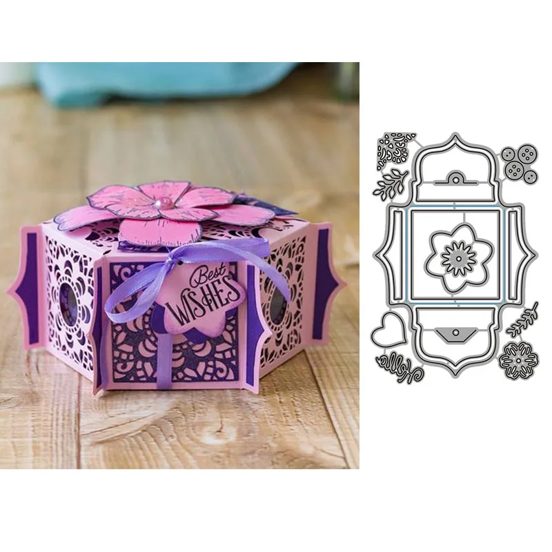 

Подарочная коробка, декоративные металлические стальные Вырубные штампы для рукоделия, искусственное лезвие, шаблон, трафарет, тиснение