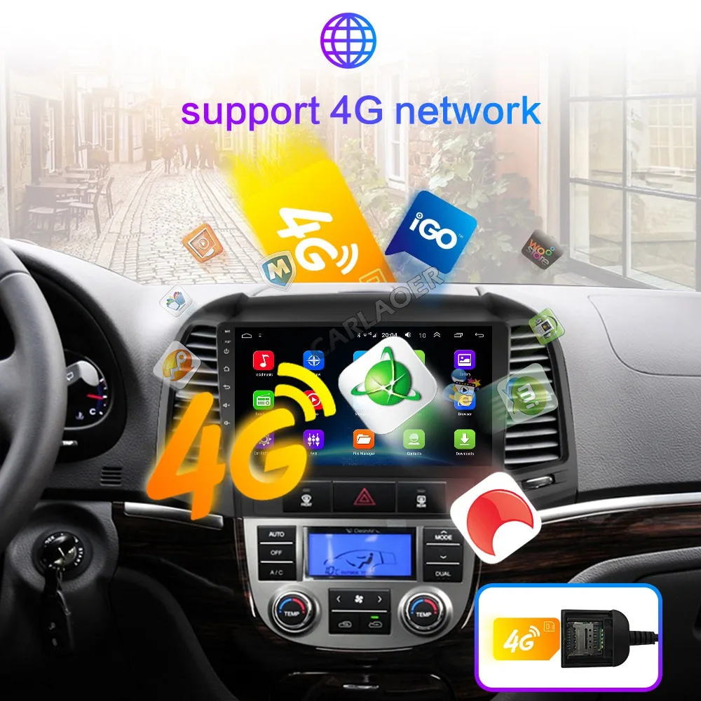Android 8,1 мультимедийный плеер для hyundai Santa Fe 2 2006-2012 gps Navi 2din видео автомобильное радио головное устройство WiFi 4G SIM 2 din без dvd