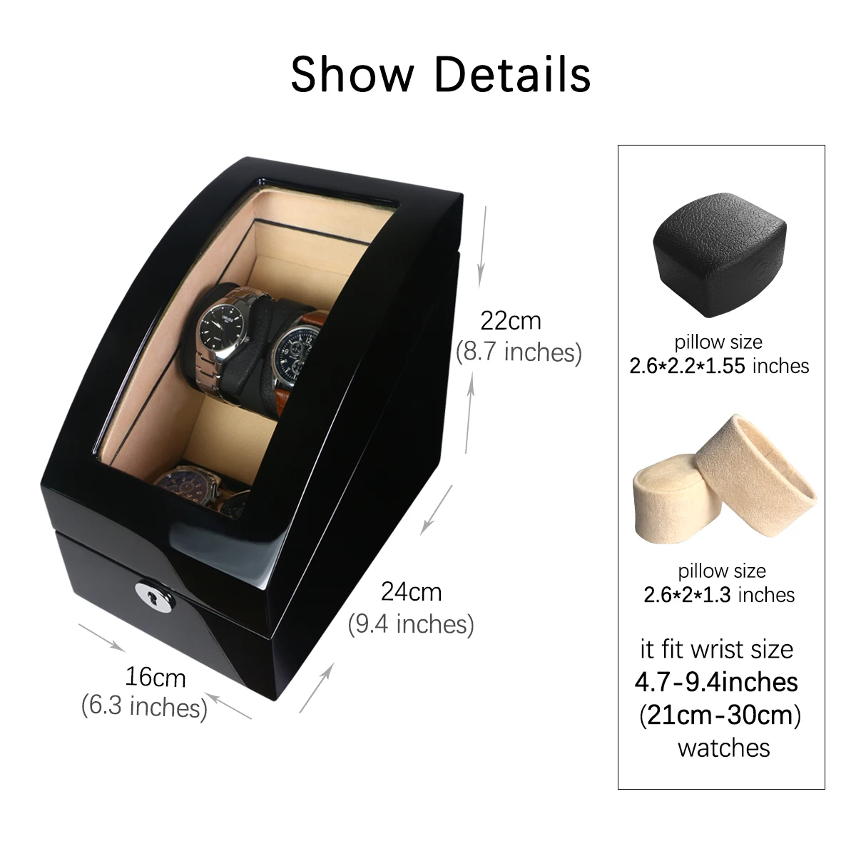 Шкатулка для завода часов чехол хранения витрина автоматический деревянный с