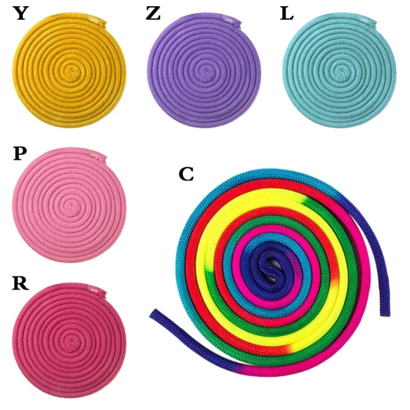 

Sports Gym Rainbow Color Rhythmic Gymnastics Ropes Solid Competition Arts Training Rope Gymnastics Ropes New