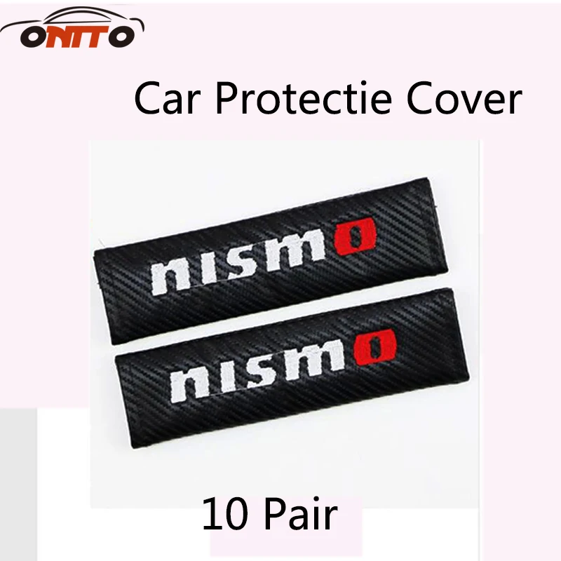 

10pair Nismo logo for car styling auto accessories Car seat belt shoulder sleeve Carbon fiber Cover Shoulder Pad seat belt