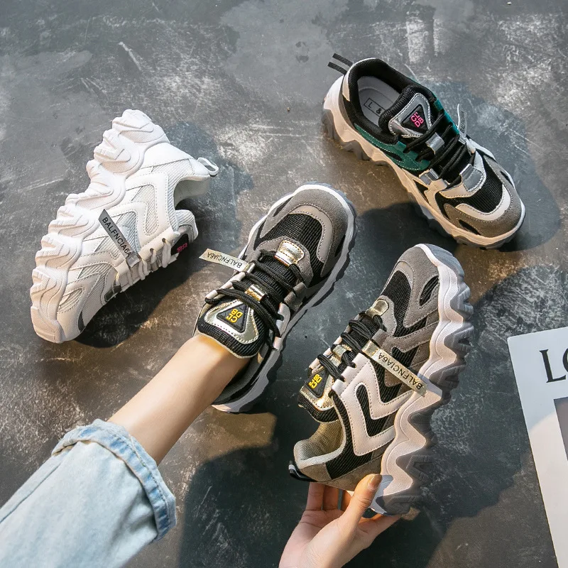 Torre female shoes the new spring 2021 han edition joker ins street snap increased recreational shoe B03 sneakers female stud