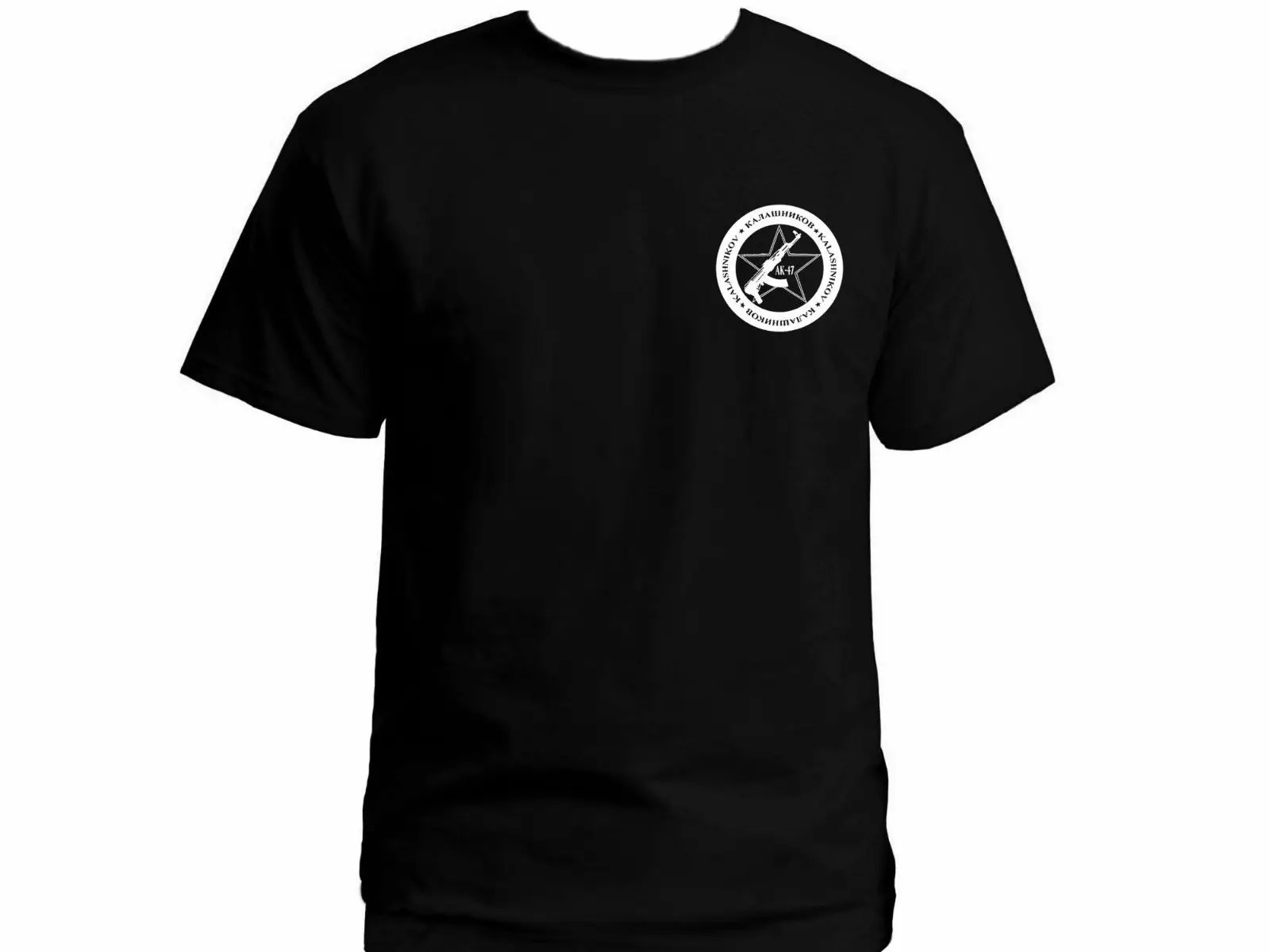 Калашников АК 47 АК47 русская советская машина пистолет маленький принт Черный Топ