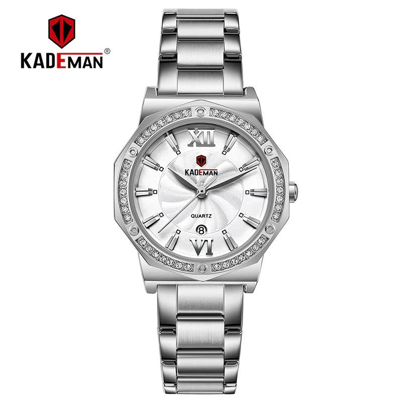 829-S-W-S KADEMAN женские часы новые роскошные ЖЕНСКИЕ НАРЯДНЫЕ кварцевые часы Элегантные Кристаллы браслет наручные часы 3TAM полная сталь Топ бренд - Цвет: 829-S-W-S