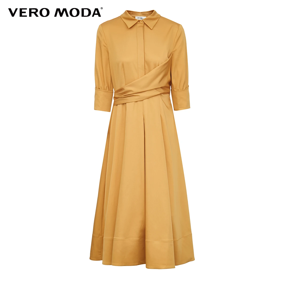 

Vero Moda Women's Office Wrap Elbow Sleeves Shirt Collar Dress | 31936Z516