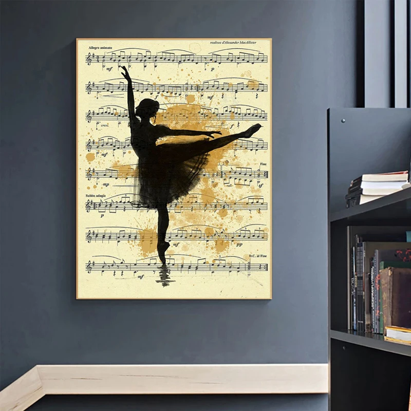 Винтажная Картина на холсте с изображением балерины девушек балерин музыкальный
