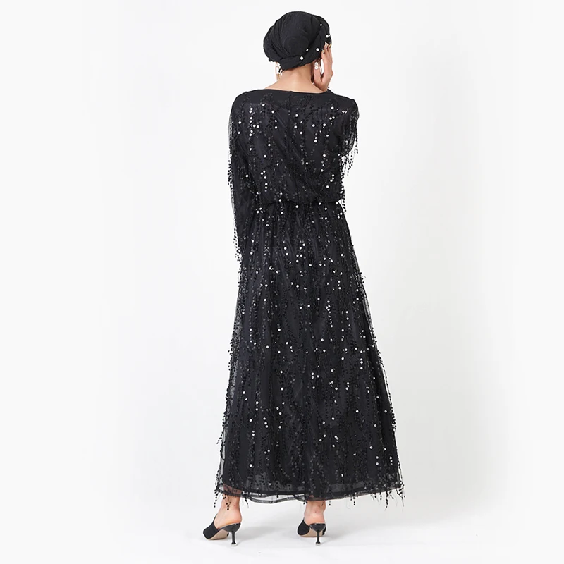Мусульманское модное платье-хиджаб с блестками Abaya в Дубае Платья африканском