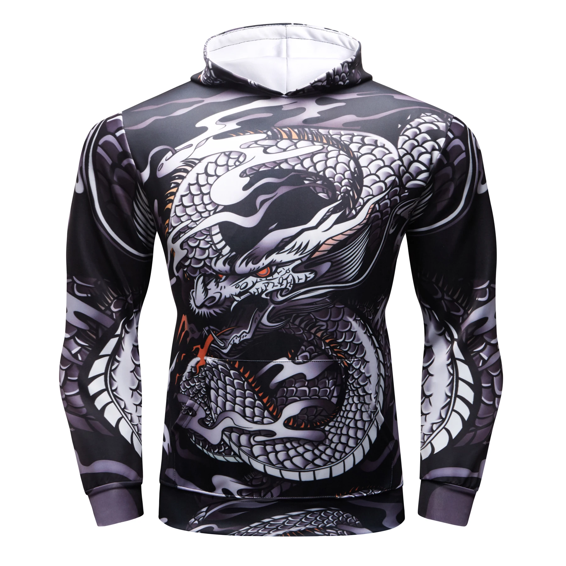 Мужской пуловер с 3D-принтом капюшоном | Мужская одежда