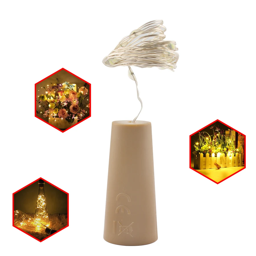 2 м светодиодная гирлянда бутылка медная проволока коркер струнный светильник