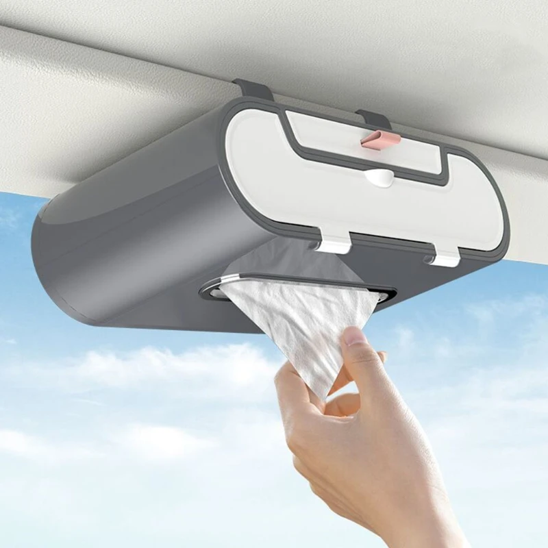 

Car Tissue Holder Sun Visor Napkin Storage Case PU Leather Vehicle Backseat Facial Tissue Box Hanging Paper Towel Holder
