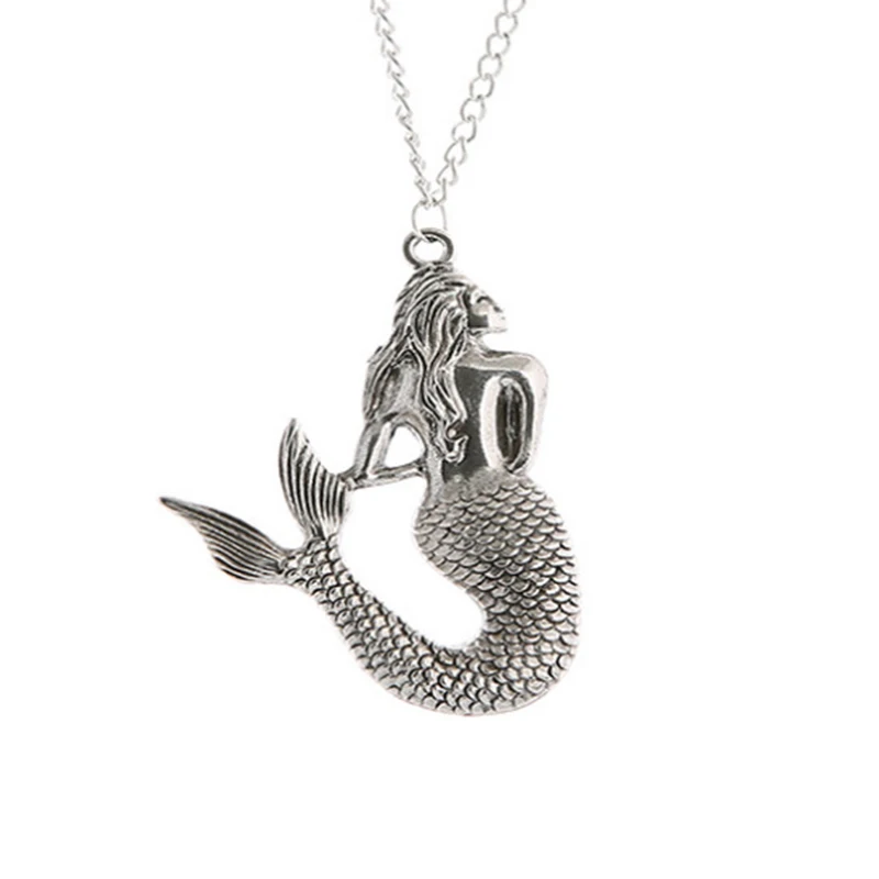 Ожерелье женское винтажное Золотое Ретро ожерелье с подвеской в виде русалки из