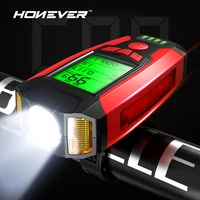 3 in 1 bicycle light usb charging bike bicycle front light flashlight cycling head light with horn speed meter lcd screen