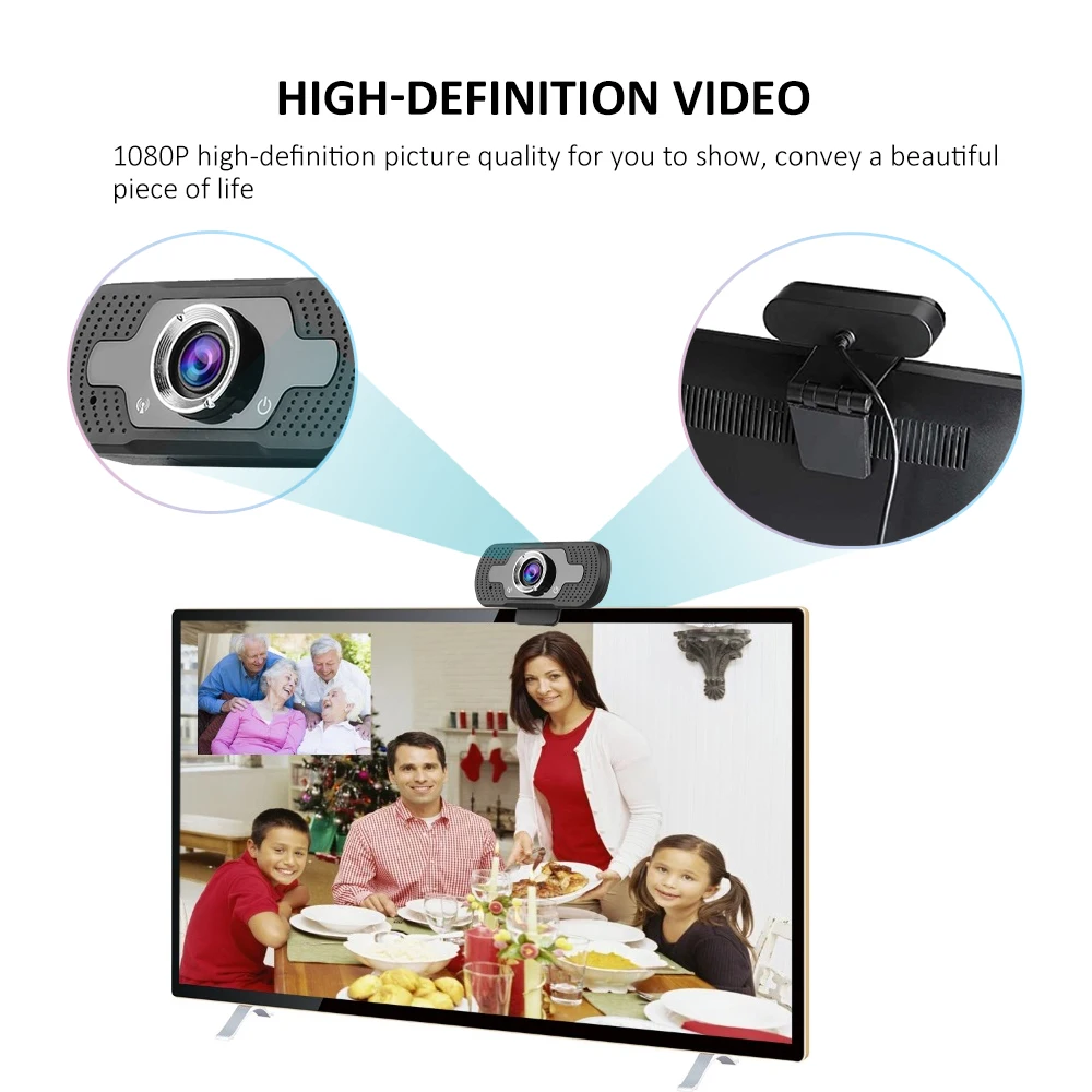 Веб-камера Podofo HD со встроенным двойным микрофоном 1080P USB | Компьютеры и офис