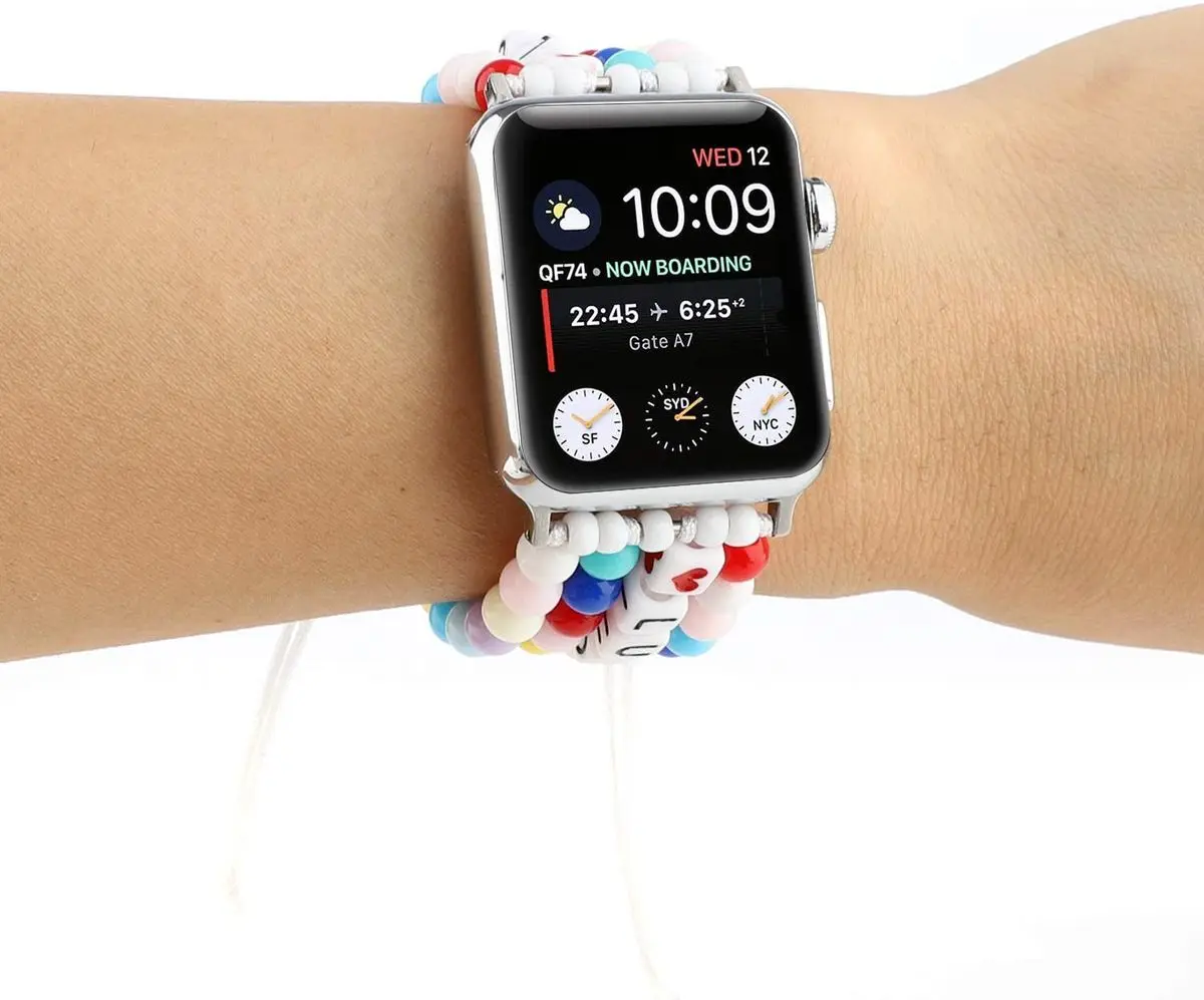 Yelshan Lucky часы с бисером ремешок совместим Apple Watch 38/40/42/44 мм для наручных часов iWatch