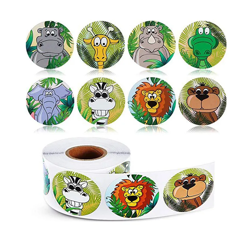 

500 pcs Cartoon Animals Stickers For Kids Children Encouragement Students Games Toy Cute Stationery Labels