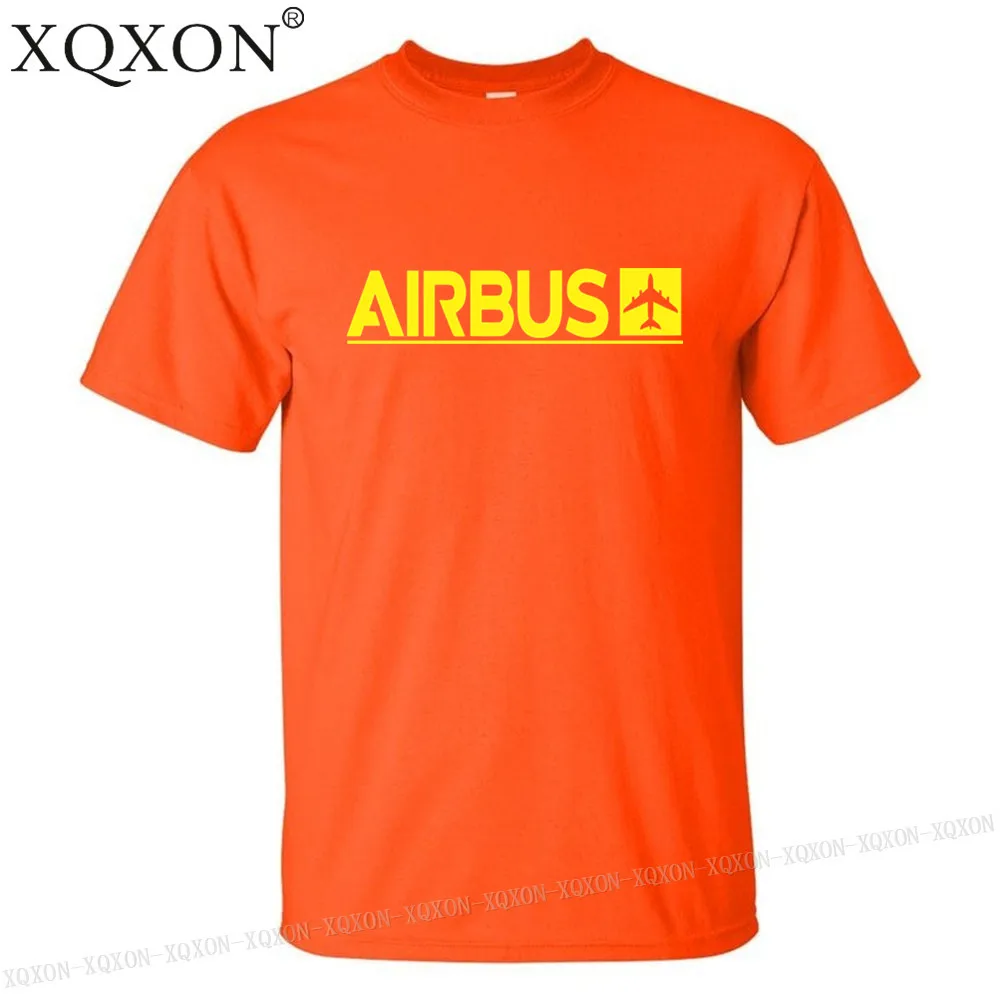 Orange XQXON-, новые Забавные футболки, летние мужские хлопковые футболки, мужские футболки с принтом Airbus, K712 - Цвет: Orange