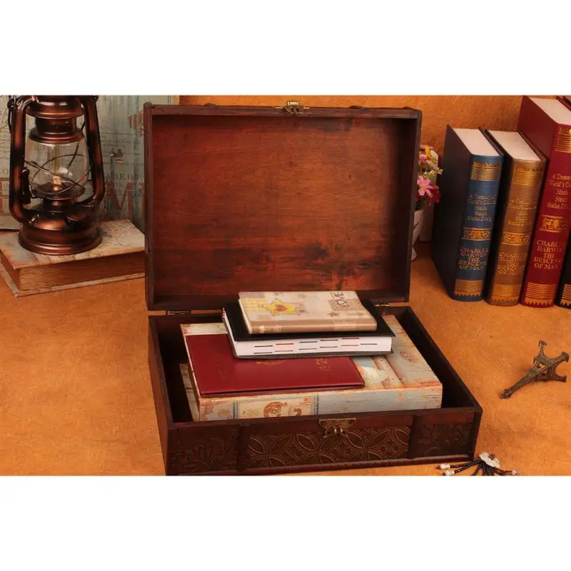 Винтажные Настольные Ящики для хранения деревянные книги чехол контейнер
