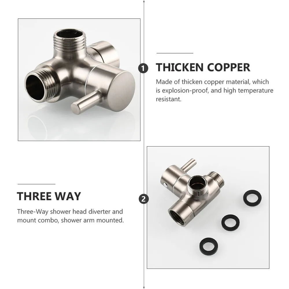 

1pc 3-Way Shower Arm Diverter Valves for Handheld Shower