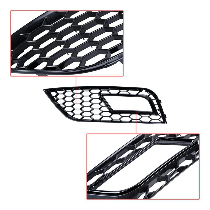 2X RS4 стиль переднего бампера нижняя решетка противотуманный светильник гриль
