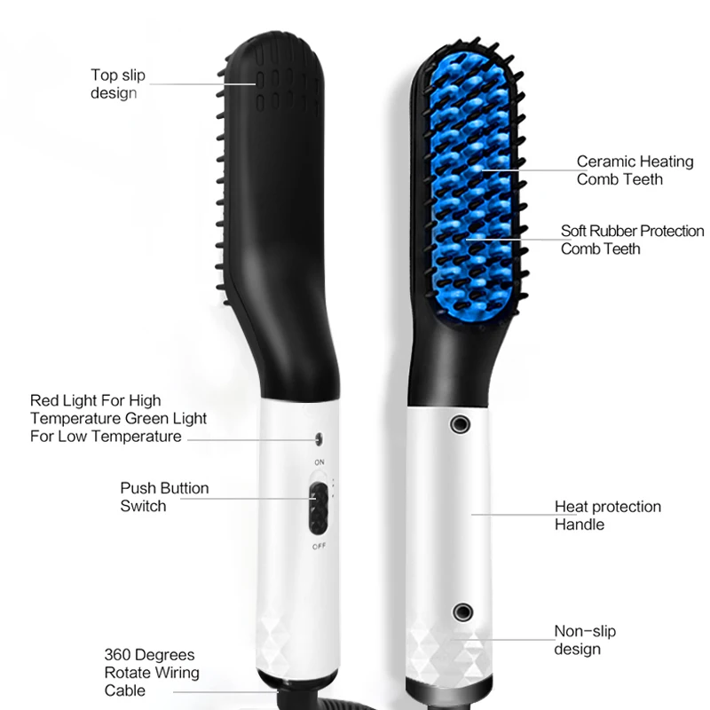 Новая мода многофункциональная расческа для волос быстрый выпрямитель бороды