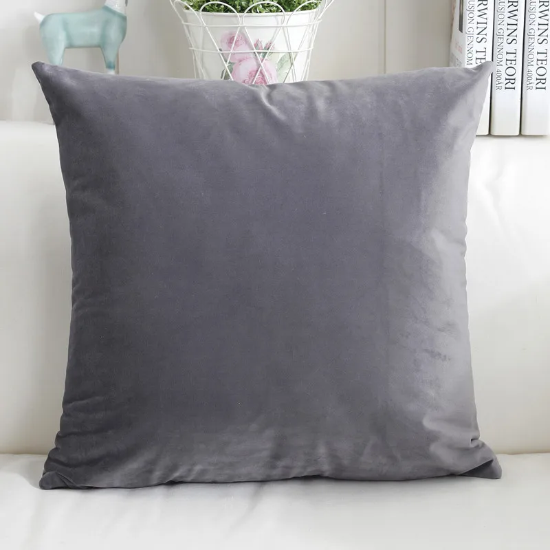 

Northern European-Style Pillow Case Solid Color Netherlands Velvet Couch Pillow European Style Simple Sofa Cushion Cover