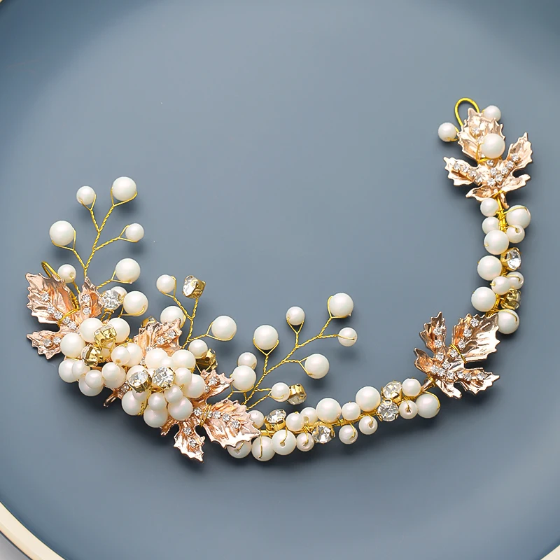 TUANMING Золотая плоская королевская бижутерия для волос ручной работы женщин