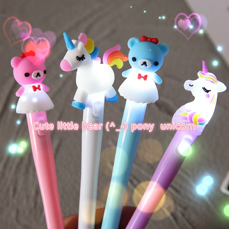 Светящаяся пони гелевая ручка с единорогом милые конфеты цвета канцелярские