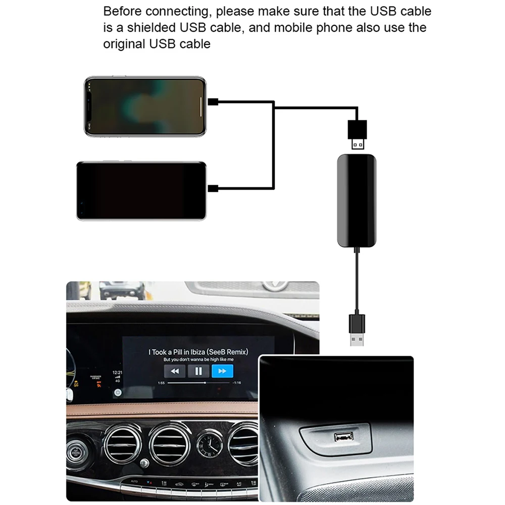 

Onever USB Carplay Box Voice Control Music Playing Navigation Universal for IPhone for Android Upgrade Without Lossless
