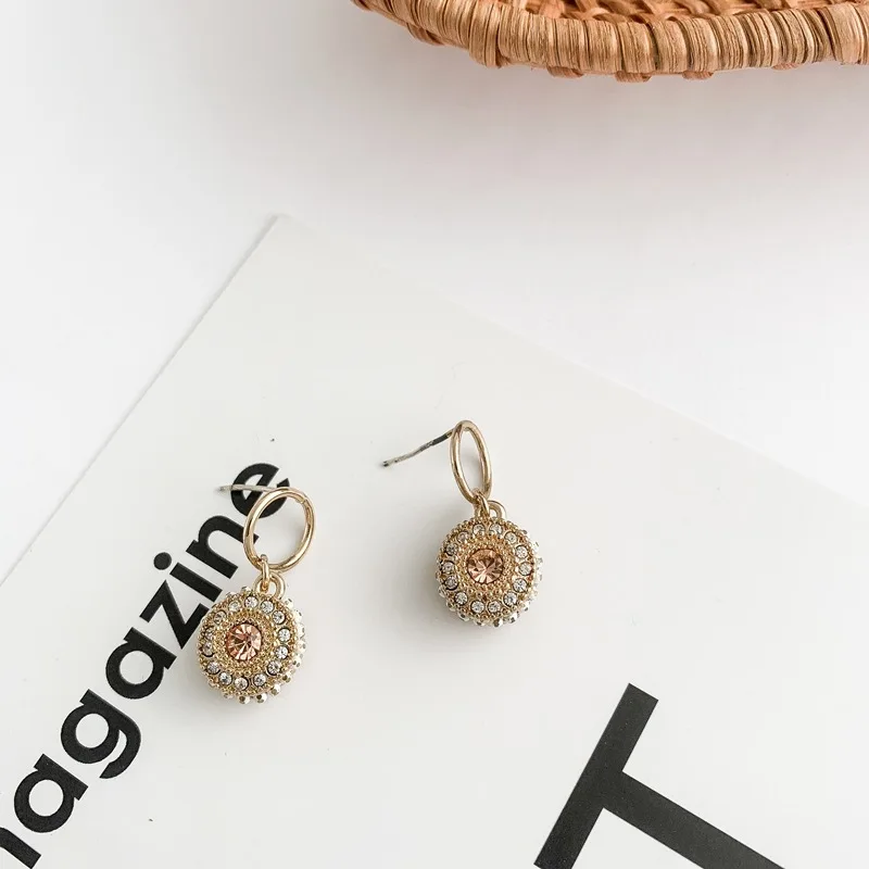 

Orgin Summer Baroque Bling Bling Circle Rhinestone Dangle Earrings for Women Vintage Geometrical Earrings Wedding Jewelry