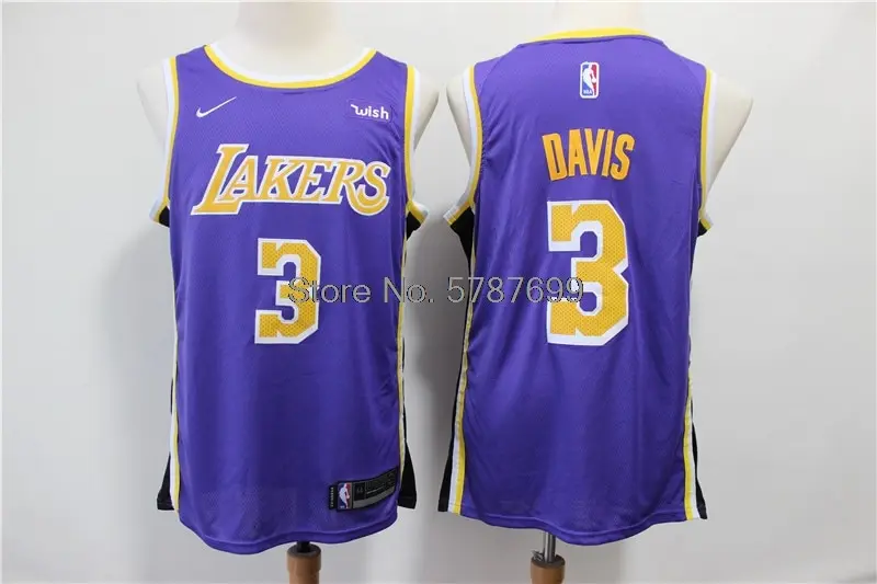 

NBA Men's Los Angeles Lakers #3 Anthony Davis Basketball Jersey Authentic Swingman Jersey Round Neck Mesh Stitched Men's Jerseys