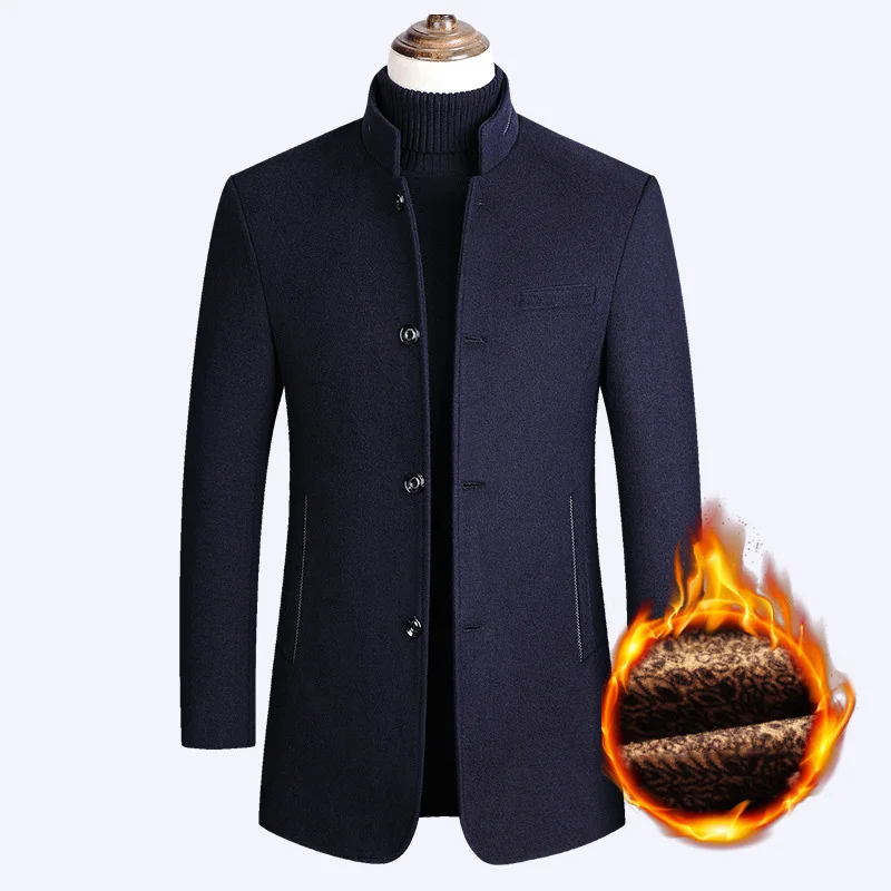 Mens Woolen Jackets 2021 Autumn Winter Men's Thicken Wool Jacket Coat Men Business Casual Warm Outerwear Male Clothes 4XL | Мужская