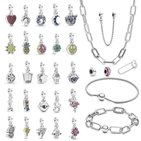 trendy chain necklace bracelet starfish flamingo four leaf clover pendant charm fit original me diy jewelry women luxury gifts