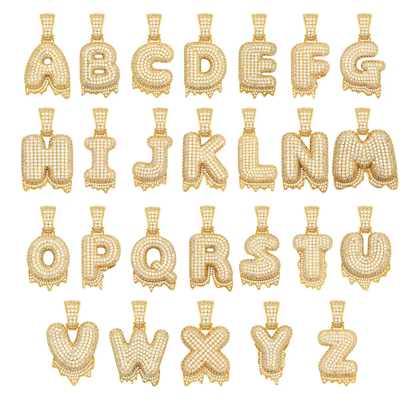 

Fashion Letter Necklaces Pendant For Men Women Jewelry Classic Copper Letter Pendant Cubic Zirconia Charm Gift