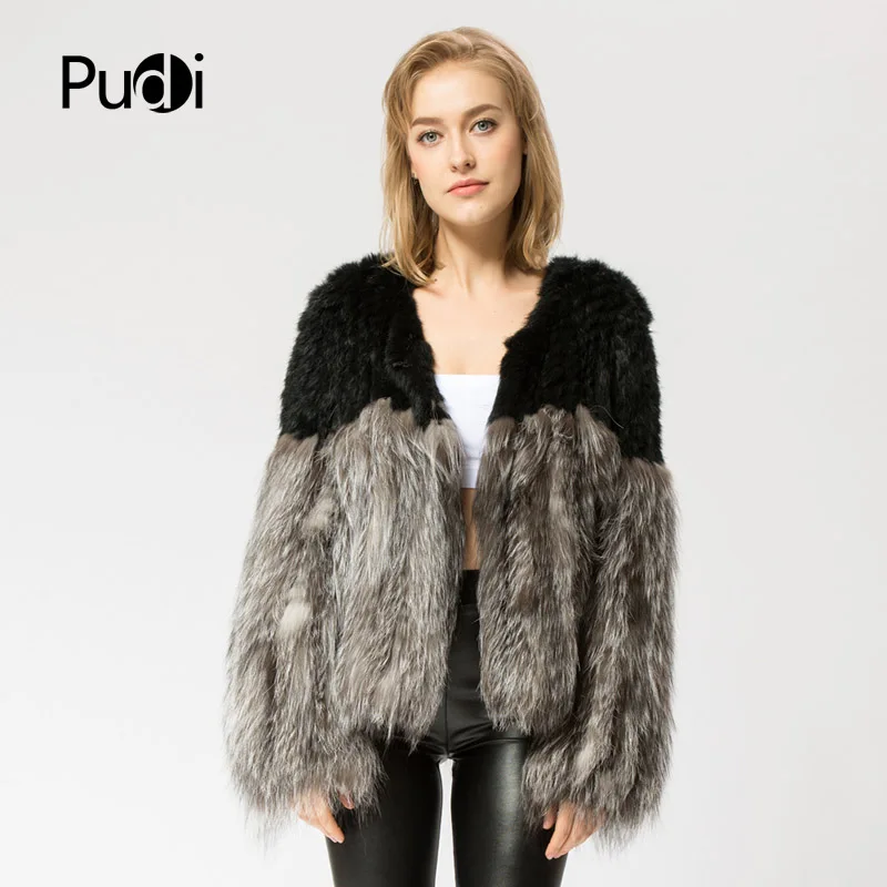 

Шуба женская из натурального серебристого кроличьего меха, зимняя, теплая