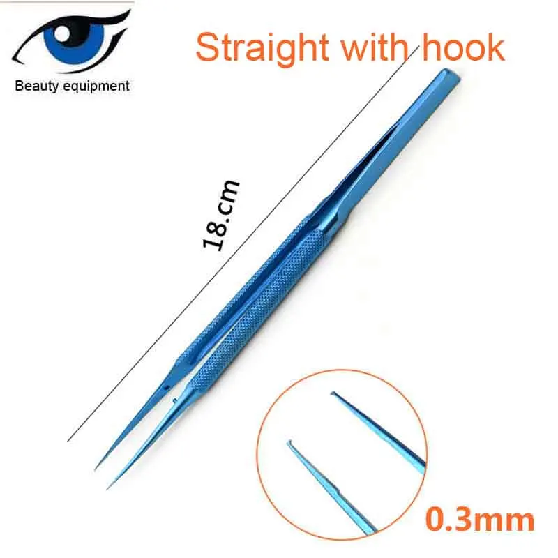 Титан сплав микроскопическая пинцет прямой локоть Угловая головка с одной