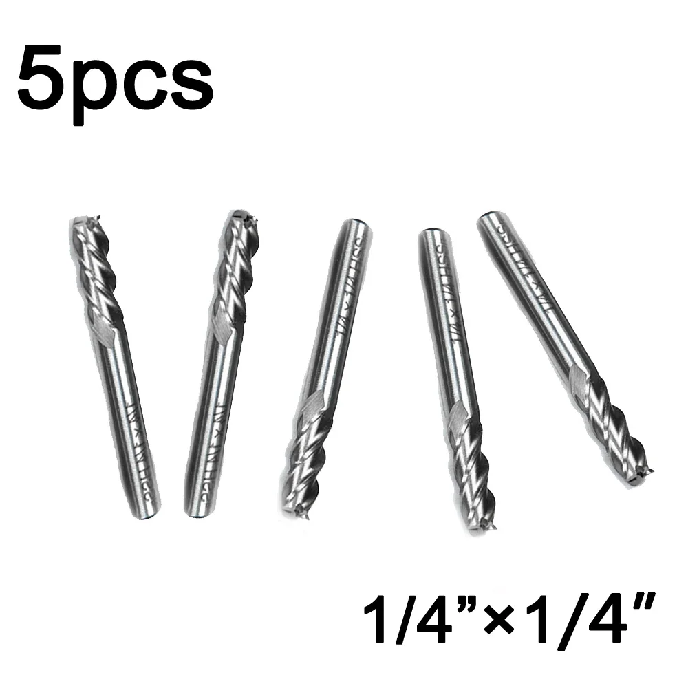 

5x HSS CNC 4 Flute End Mill Cutter Milling Machine Straight Shank Bit Tools New
