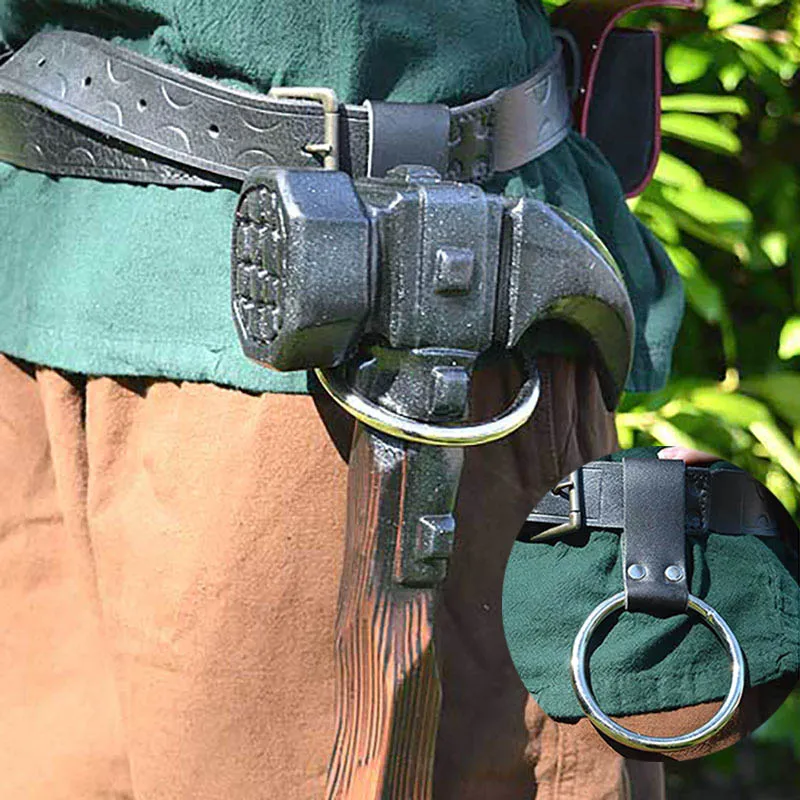 Средневековый военный топор-молот кольцо лягушка булава ремень вешалка для