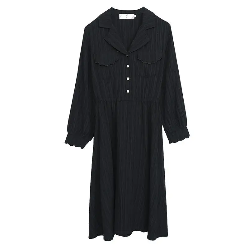 

4XL big size work office women dress striped long shirt dress spring elegant maxi dress blue black vinatge retro plus size dress