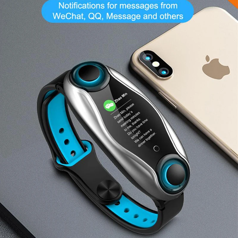 

Multi-function Fitness Tracker Smart Bracelet Wireless Bluetooth 5.0 IP67 Waterproof Sport Earphones 2 In 1 Smart Watch