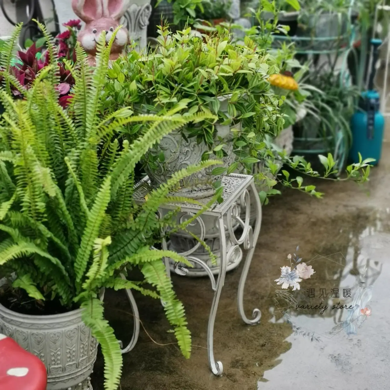 Американский Ретро кованый стул для цветов набор из трех предметов Садовая