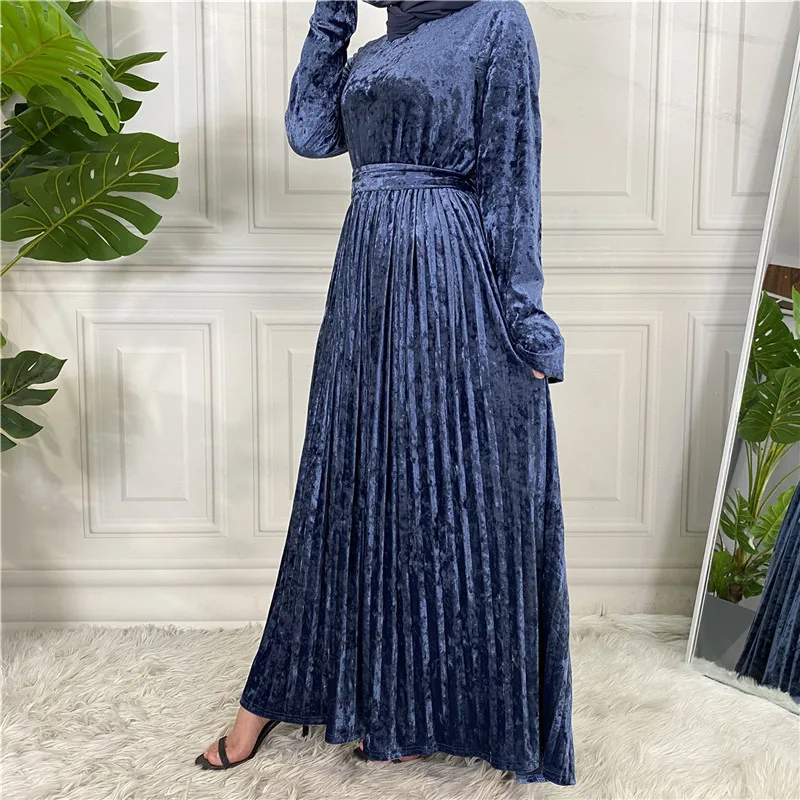 

Бархатный Рамадан Eid Caftan арабские платья для женщин халат Djellaba Женская Abaya Дубай, Турция Ислам Мусульманский хиджаб платье Caftan помогает