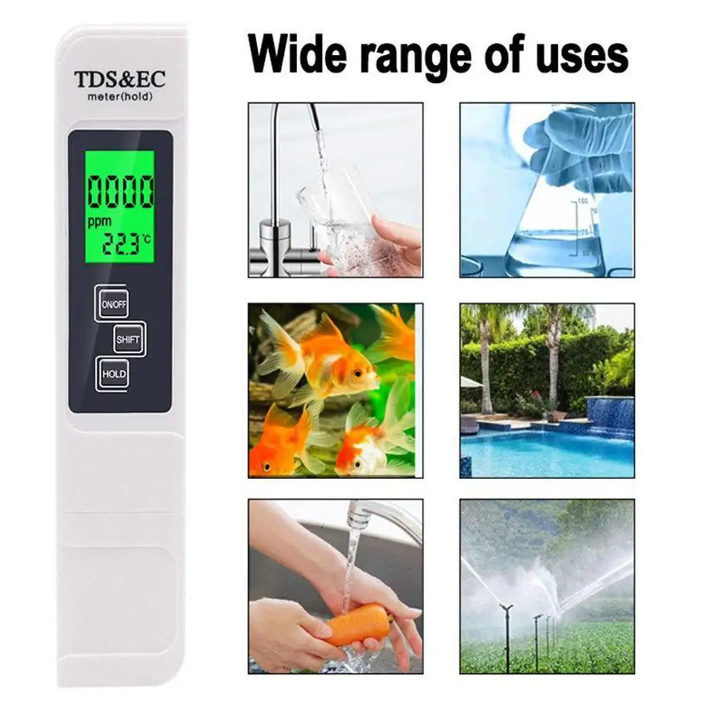 TDS-метр Цифровой тестер воды цифровой 0 0-14 PH TDS и EC-метр 0-9990ppm аквариум для PPM