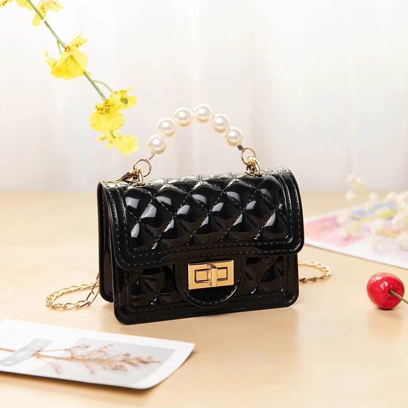 2021 Single Shoulder Bag Lock Handbag Kids Mini Pearl Chain Bags Ladies Purses And Handbags For Women Crossbody Bag Little Girl