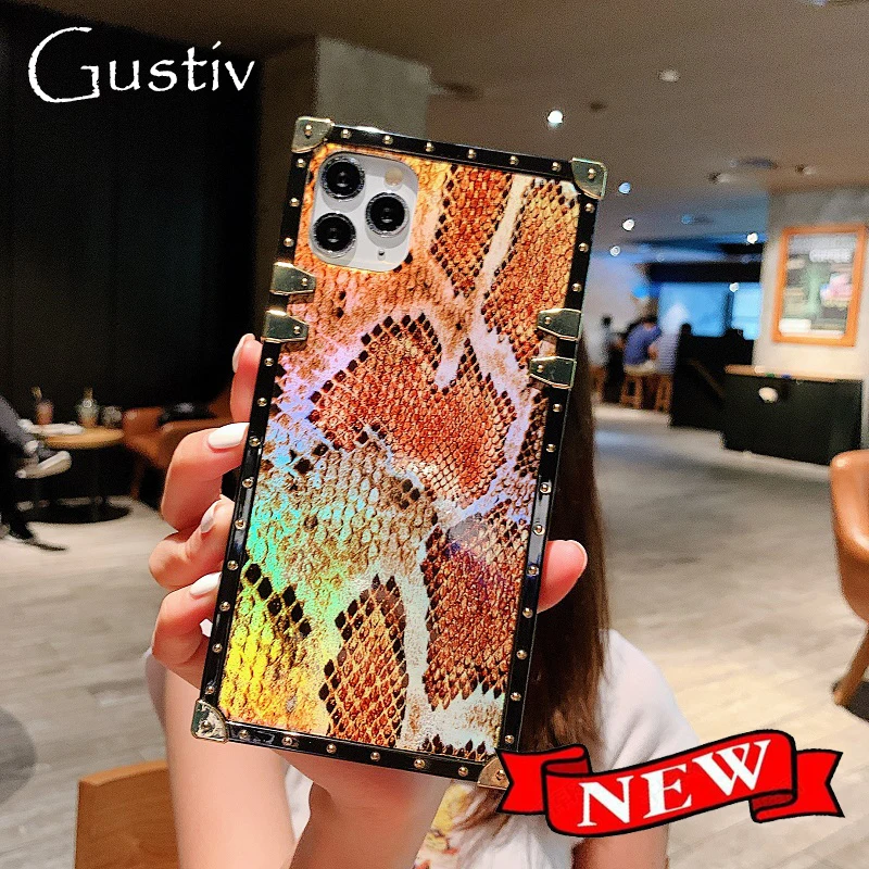 

Phone Case For Huawei Nova 4e 3i 4 5 6 P20 P30 P40 Honor Mate 9x 10i 20 20x 30 V30 Pro P Smart Z Snake Pattern Square Back Cover