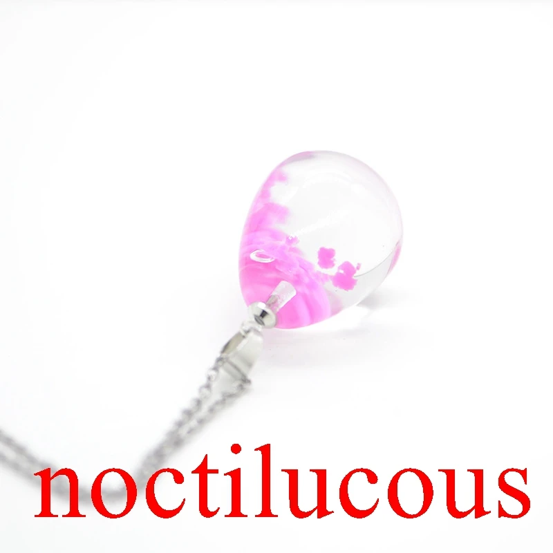 noctilucous 21 Градиент голубое небо и белые облака, прозрачный кристалл смолы кулон, дамы и творческие ювелирные ожерелья ручной работы X1815 - Окраска металла: noctilucous 21