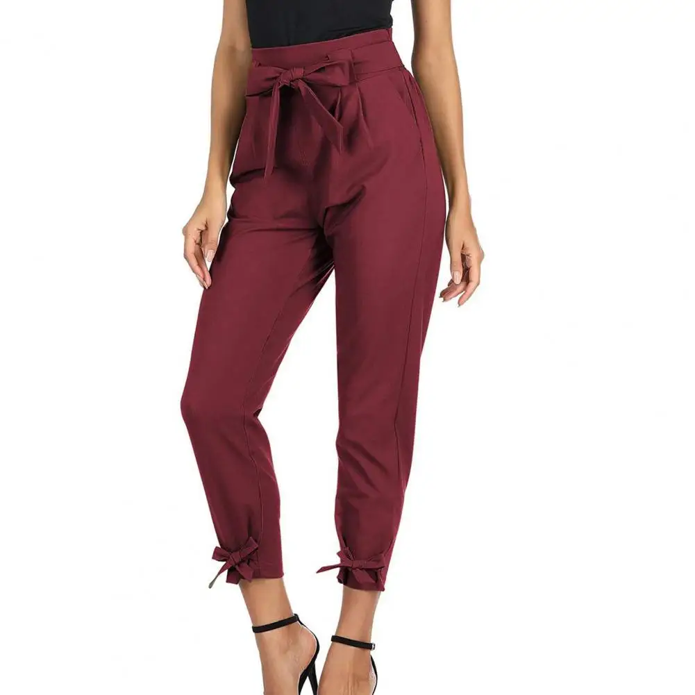

Women's Pencil Pants High Waist Solid Drawstring Loose Casual Thin Pants For Women 2021 Summer Autumn Fashion Trousers Female