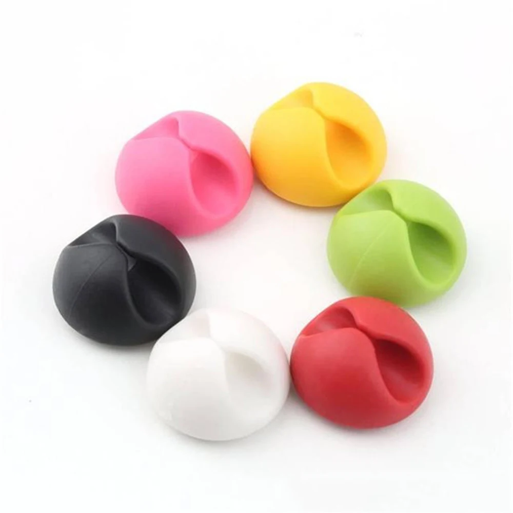 5 шт. силиконовый Кабельный органайзер многоцелевой usb кабель зажим провода