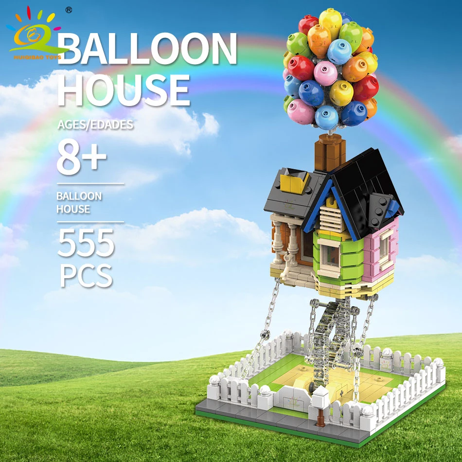 

Flying House Travel Balloon House Model Pull Balance Balloon House Building Blocks High-Tech Children's Building Blocks Toy