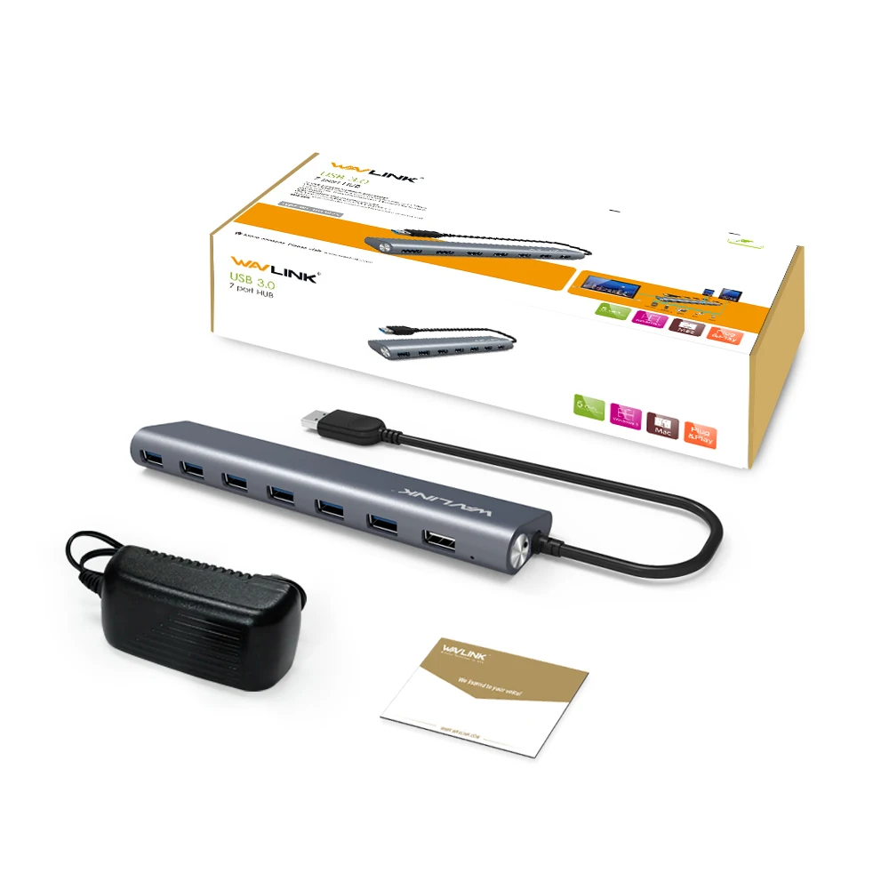 Алюминиевый usb хаб с портом 4/7 адаптером питания c концентратор разветвитель типа