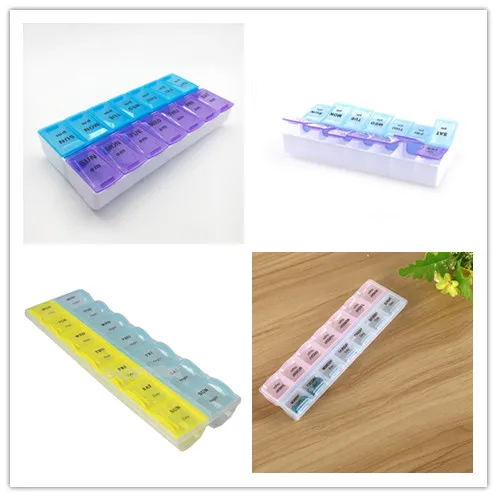 

Портативный 14 сетки 7 дней Еженедельные таблетки чехол медицины диспенсер для таблеток Органайзер таблетки коробка приспособления для рез...